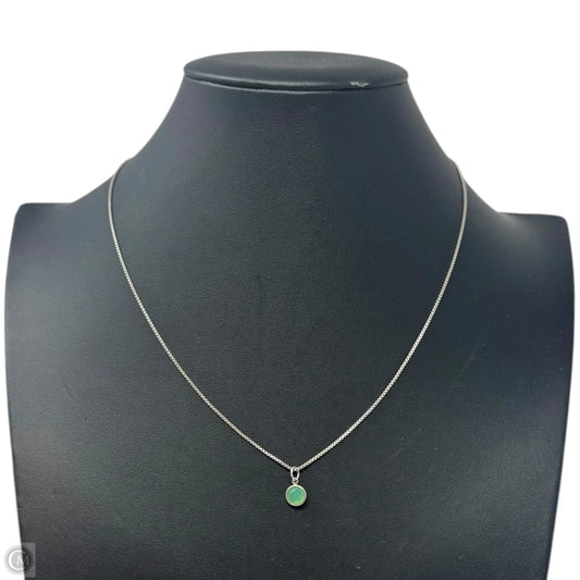Green Pendant Mini Box Chain Necklace Sterling Silver