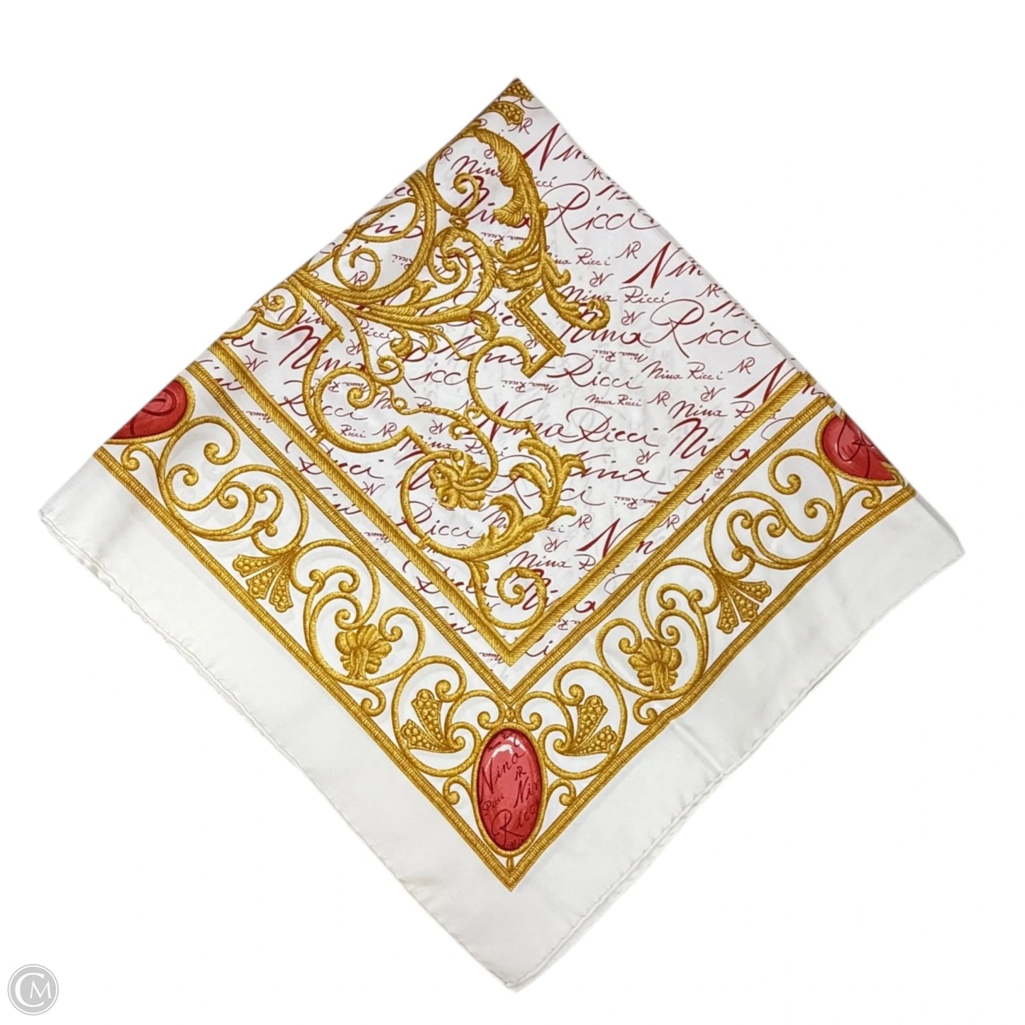 Vintage Silk Square Scarf By Nina Ricci