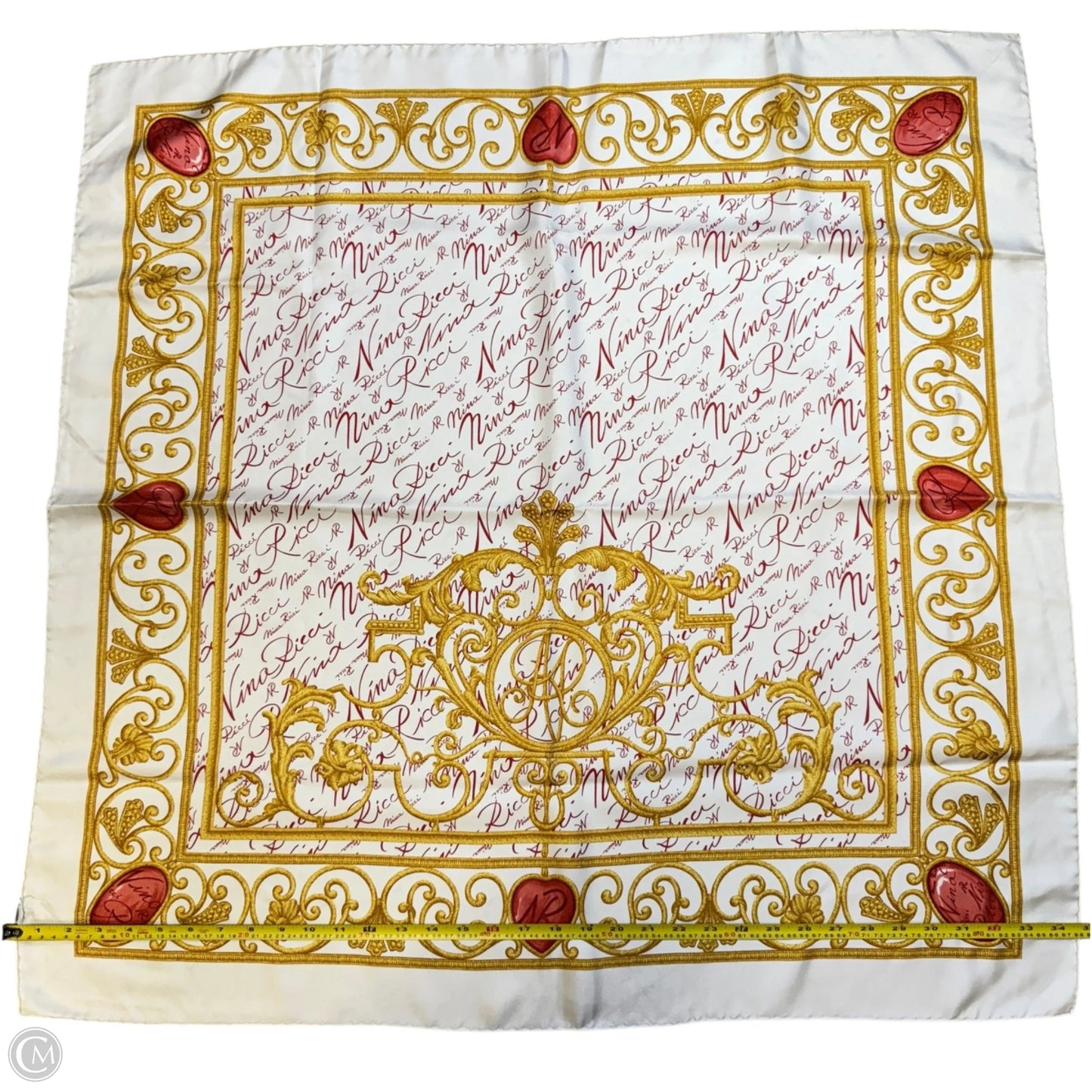 Vintage Silk Square Scarf By Nina Ricci