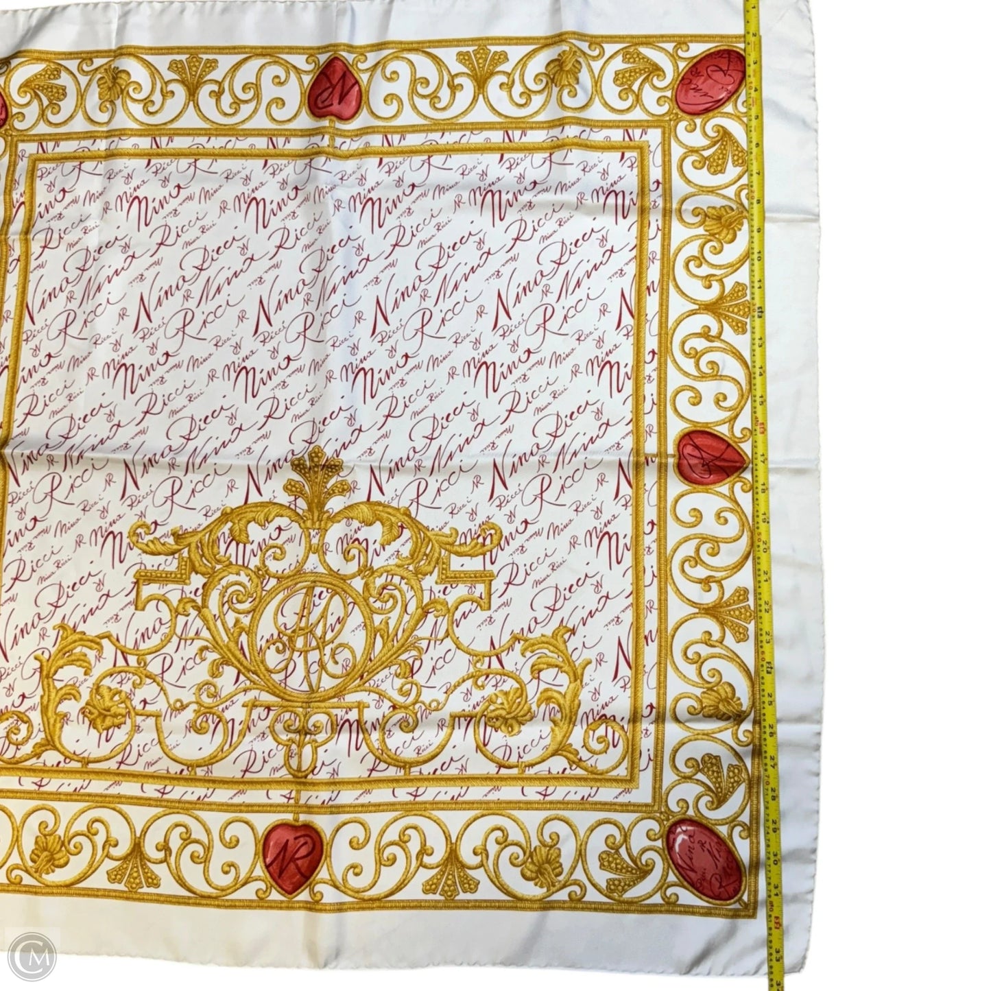 Vintage Silk Square Scarf By Nina Ricci