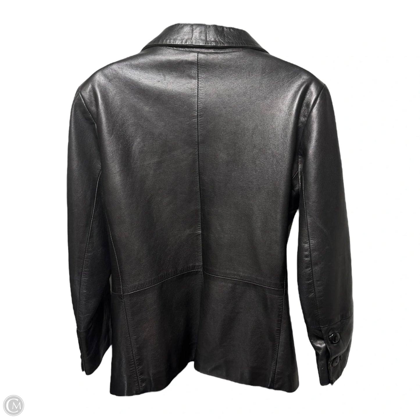 Jacket Leather By Calzaiuoli In Black, Size: S