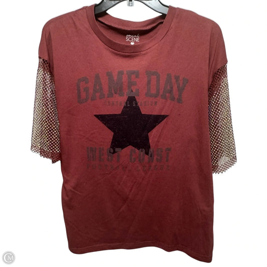 Top Short Sleeve By Social Scene In Maroon, Size: M