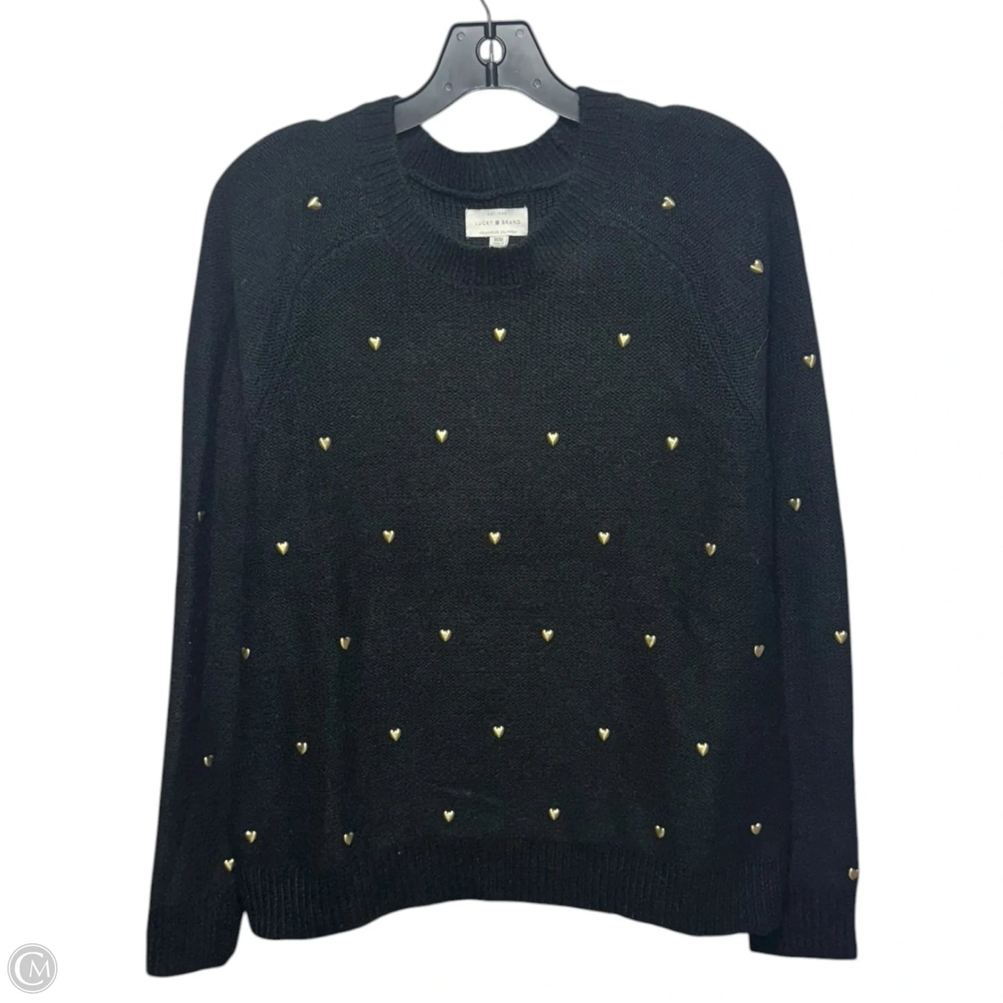 Sweater By Lucky Brand In Black & Gold, Size: M