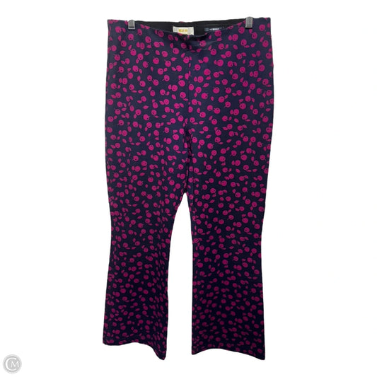 The Margot Pants Cropped By Maeve In Navy & Cherry Print, Size: S