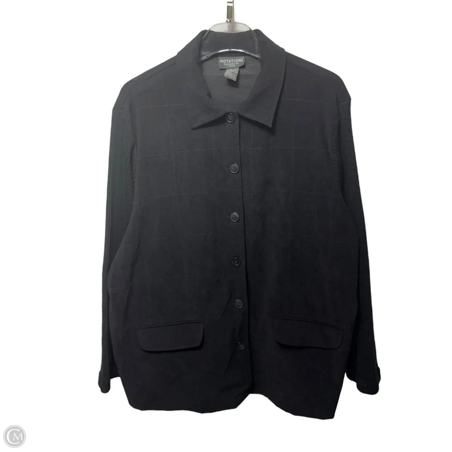 Jacket Shirt By Notations In Black, Size: 2x