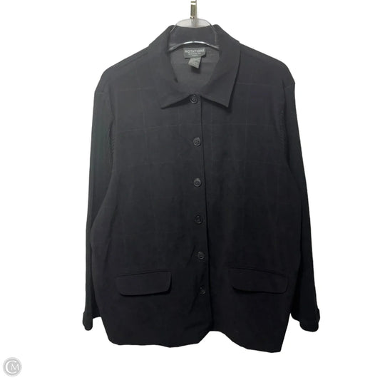 Jacket Shirt By Notations In Black, Size: 2x