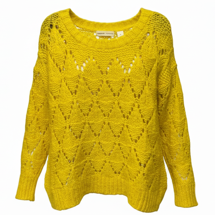 Bright Lights Alpaca Blend Pullover Sweater By Sleeping On Snow by Anthropologie In Yellow, Size: S