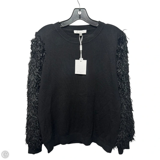 Feather Sleeve Sweater By Sioni In Black, Size: L
