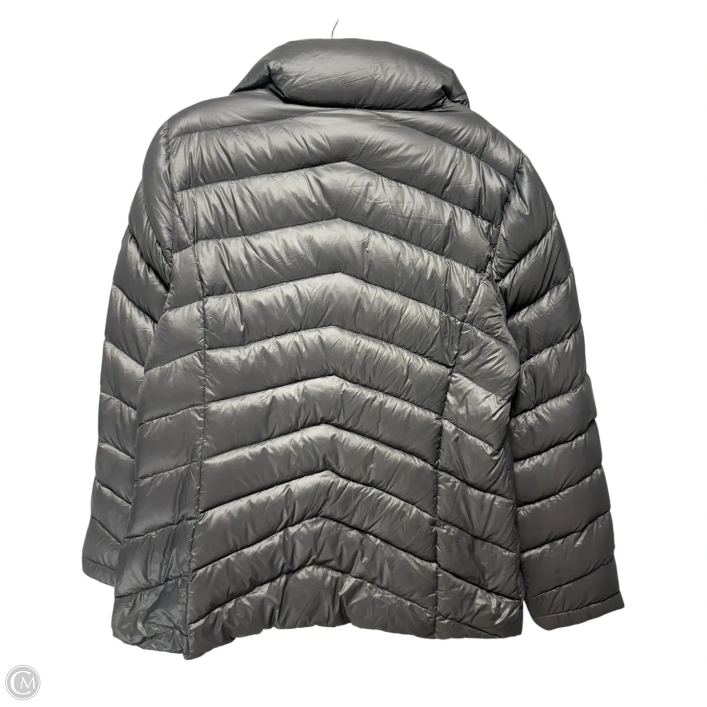Packable Lightweight Down Jacket Puffer & Quilted By Calvin Klein In Grey, Size: L