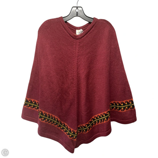 Peruvian Alpaca Shawl By Sam York In Maroon, Size: Osfm