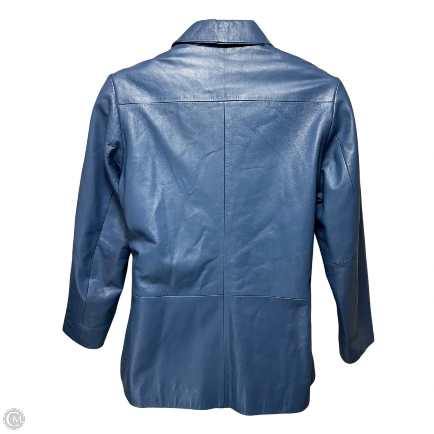 Jacket Leather By Excelled In Blue, Size: L