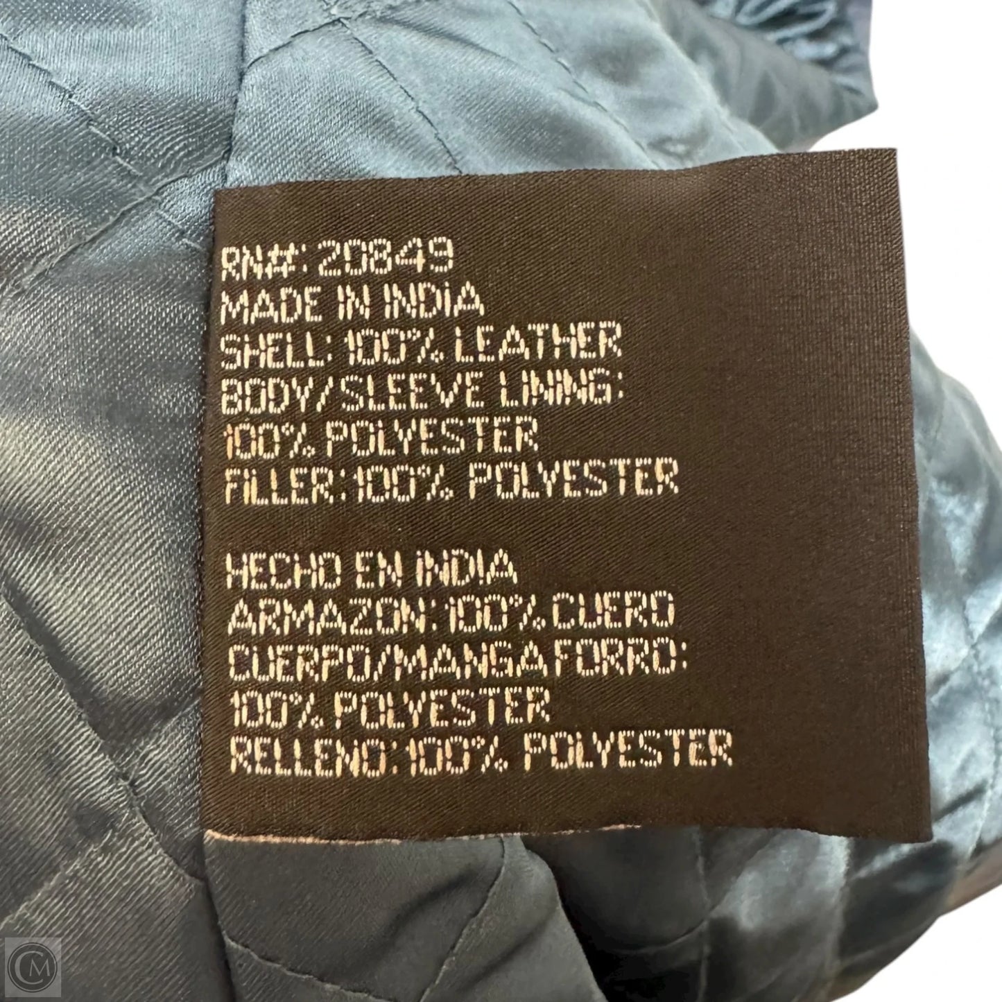Jacket Leather By Excelled In Blue, Size: L