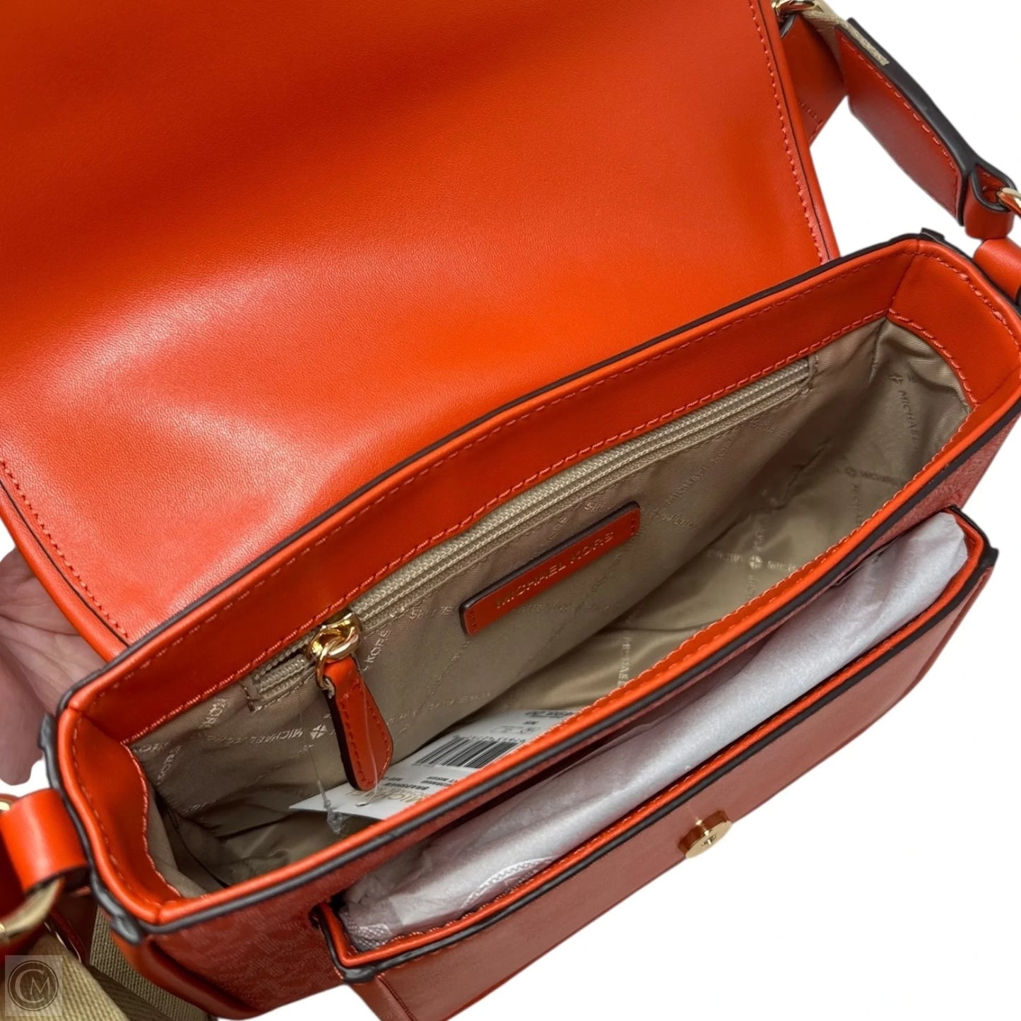 Bradshaw Leather Messenger Designer By Michael Kors, Size: Small
