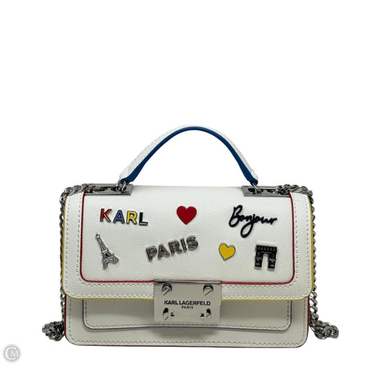 Corinne Leather Shoulder Bag Designer By Karl Lagerfeld, Size: Small