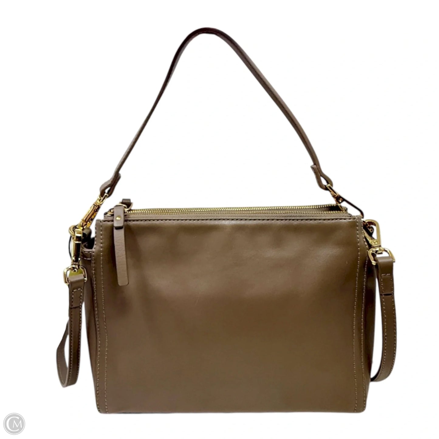 Italian Leather Triple Compartment Crossbody By Quince, Size: Small