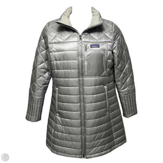 Coat Puffer By Patagonia In Grey, Size: L