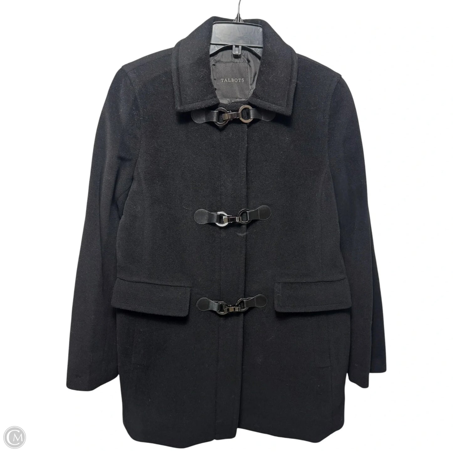 Wool Blend Coat By Talbots In Black, Size: 8