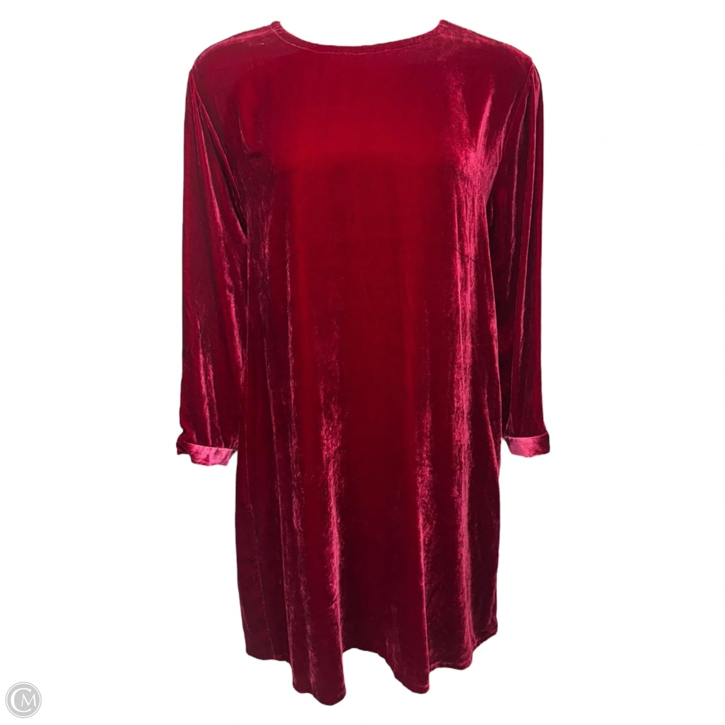 Velvet Dress Party Midi By Eileen Fisher In Red, Size: 2x