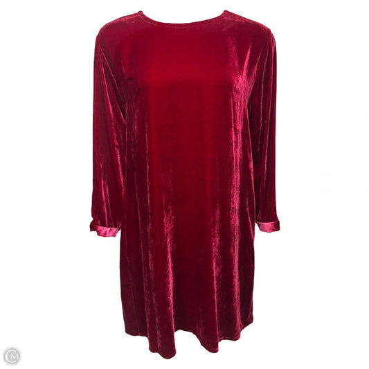 Velvet Dress Party Midi By Eileen Fisher In Red, Size: 2x