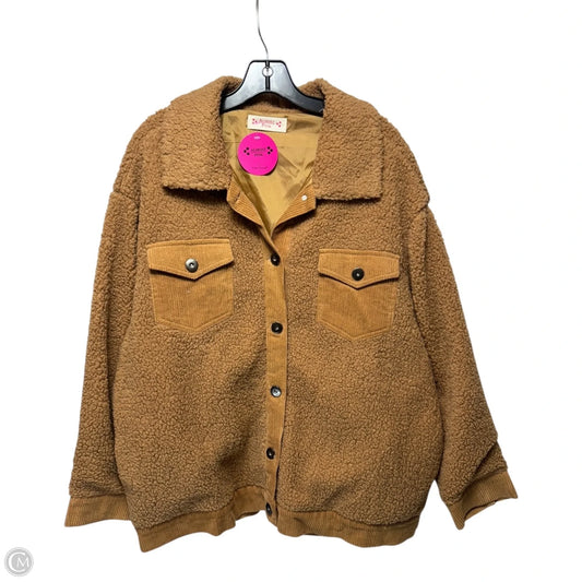 Jacket Fleece By Almost Pink In Tan, Size: Xl