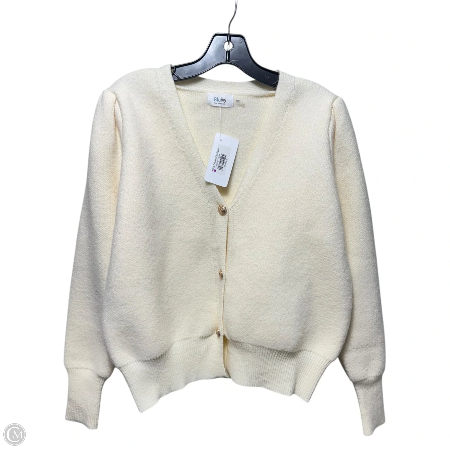 Sweater Cardigan By BluIvy In Cream, Size: L