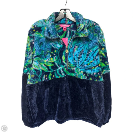 Keala Sherpa Popover Fleece Jacket Long Sleeve Designer By Lilly Pulitzer In Multi-colored, Size: L