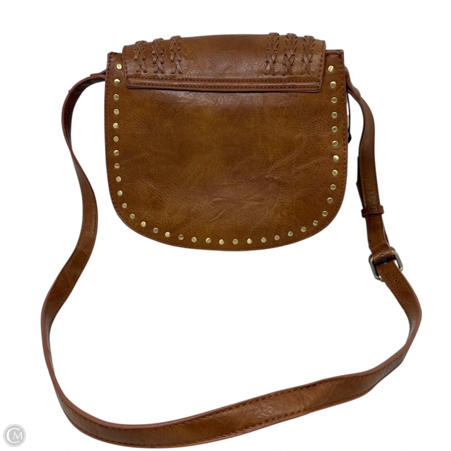 Cheyenne Western Vegan Leather Studded Fringe Saddle Bag By Antik Kraft, Size: Small