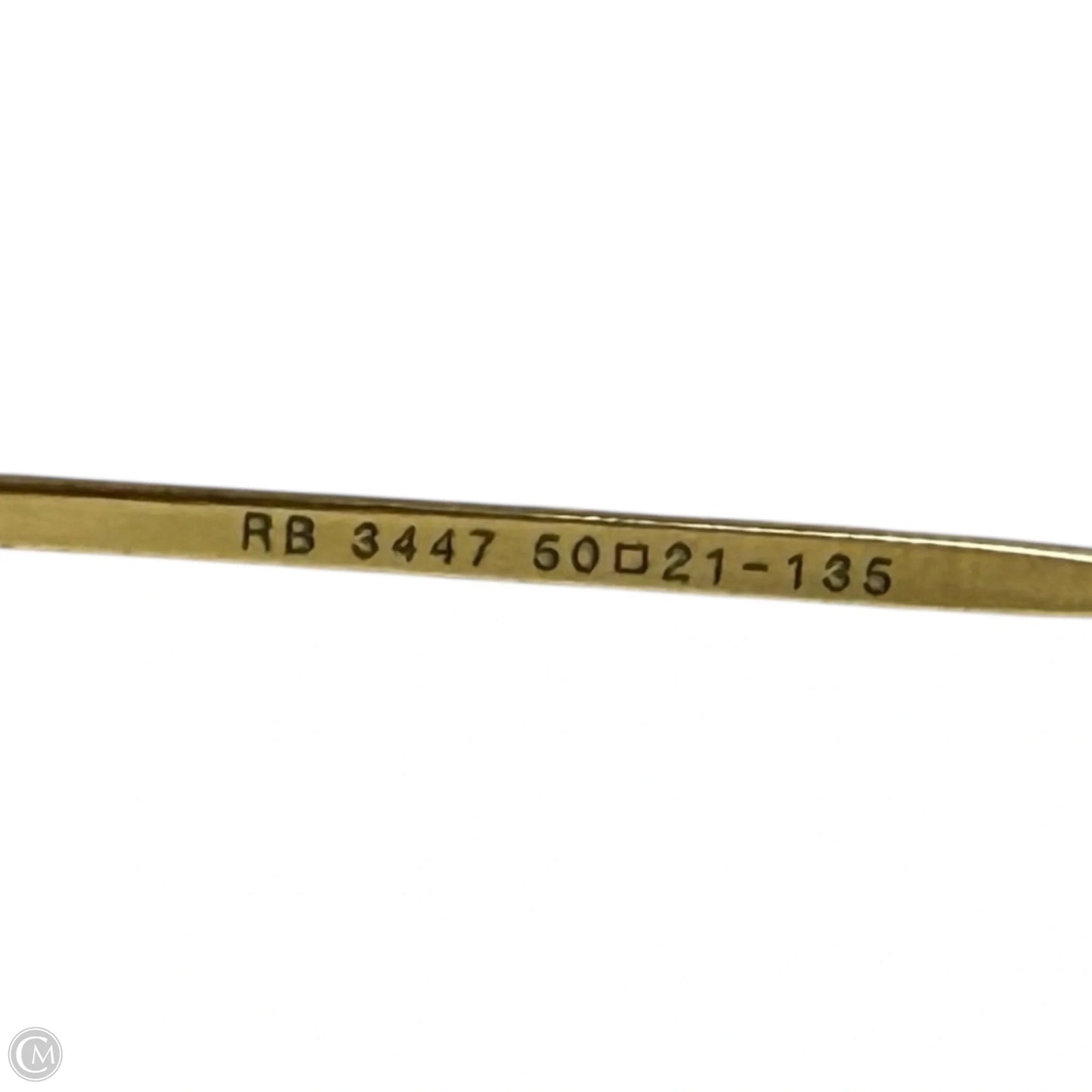 Round Metal 3447 Sunglasses In Polished Arista Gold Designer By Ray Ban, Size: Small
