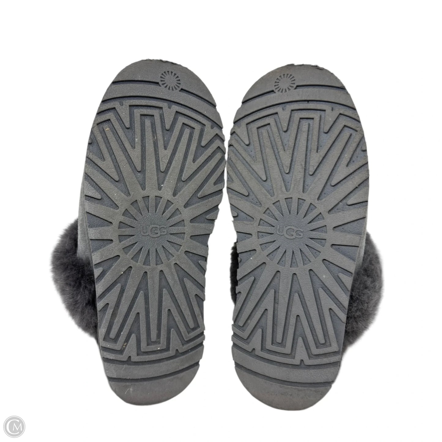 Disquette Platform Slippers Designer By Ugg In Grey, Size: 6