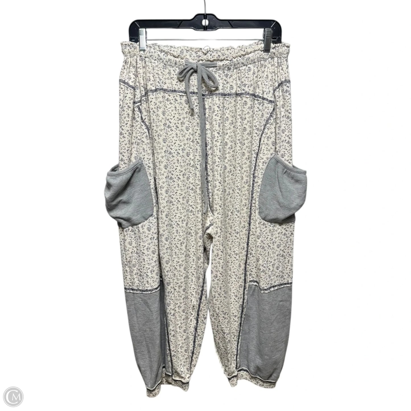 Pants Lounge By Pol In Cream & Grey, Size: S
