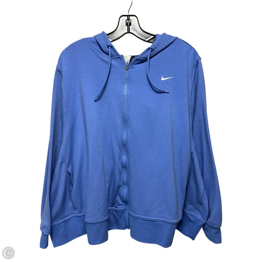 Athletic Jacket By Nike In Blue, Size: 3x