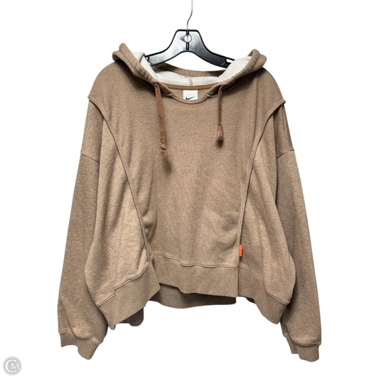 Athletic Sweatshirt Hoodie By Nike Apparel In Tan, Size: 3x
