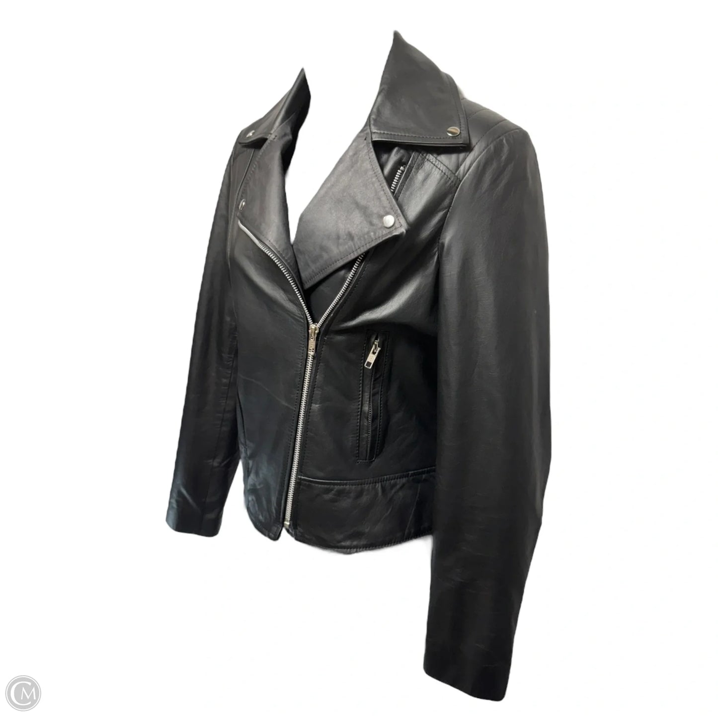 Jacket Moto Leather By Antilope In Black, Size: 2