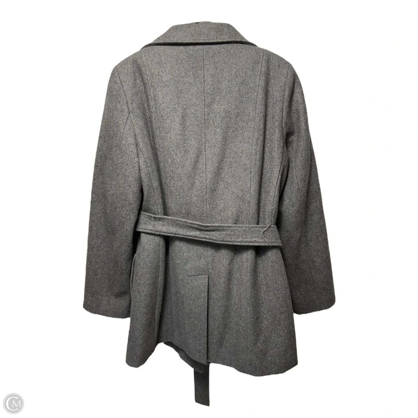 Coat Wool By Calvin Klein In Grey, Size: 12