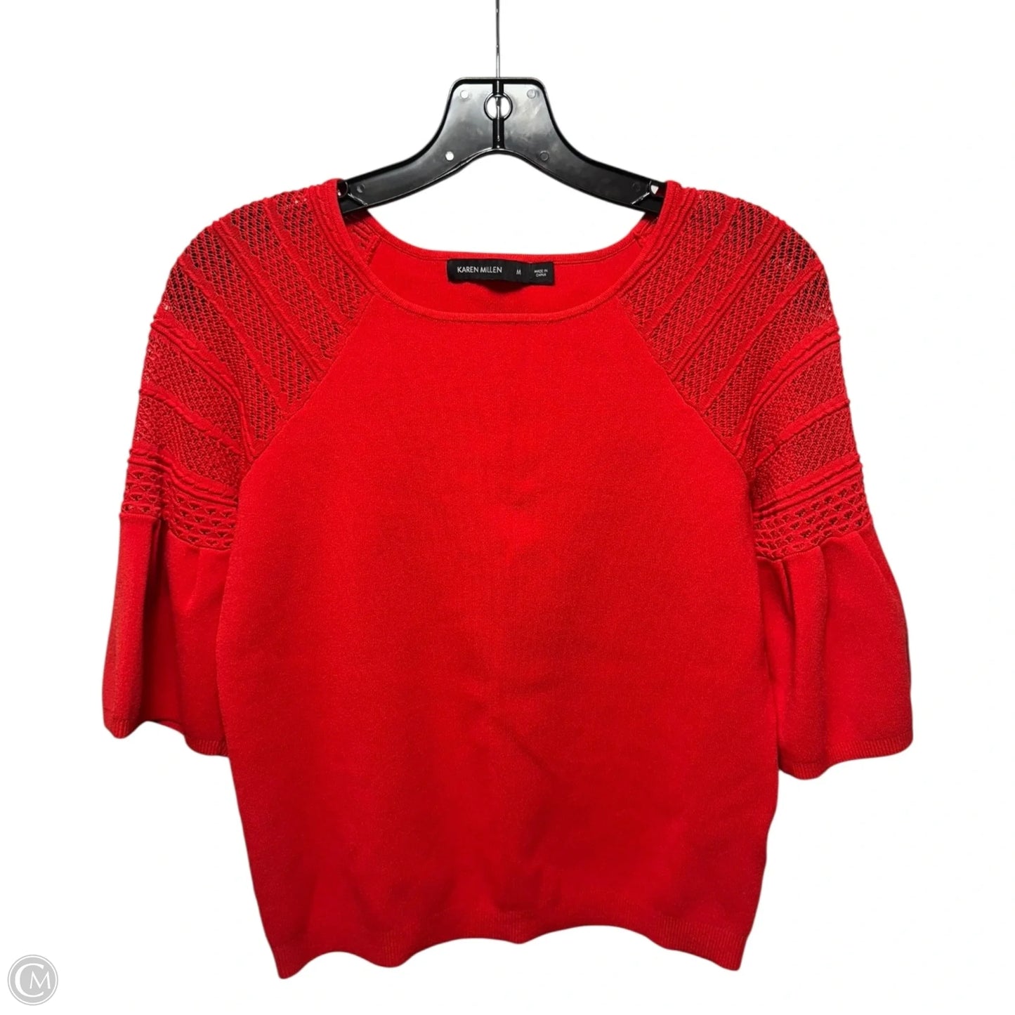 Knit Top Short Sleeve By Karen Millen In Red, Size: M