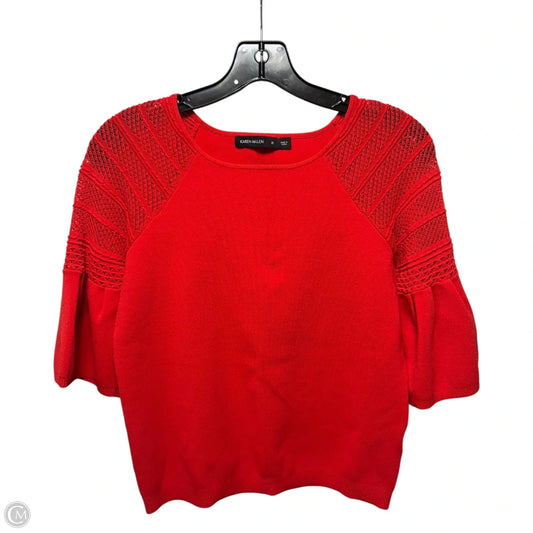 Knit Top Short Sleeve By Karen Millen In Red, Size: M
