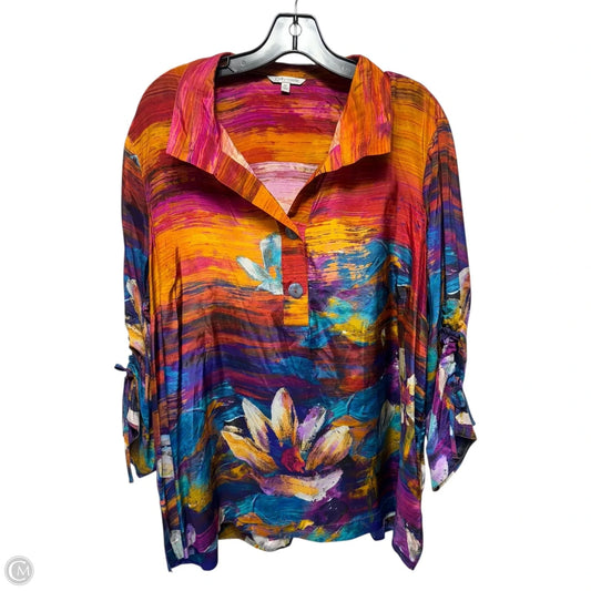 Top Long Sleeve By John Mark In Multi-colored, Size: 1x