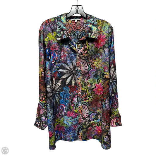 Top Long Sleeve By John Mark In Multi-colored, Size: 1x