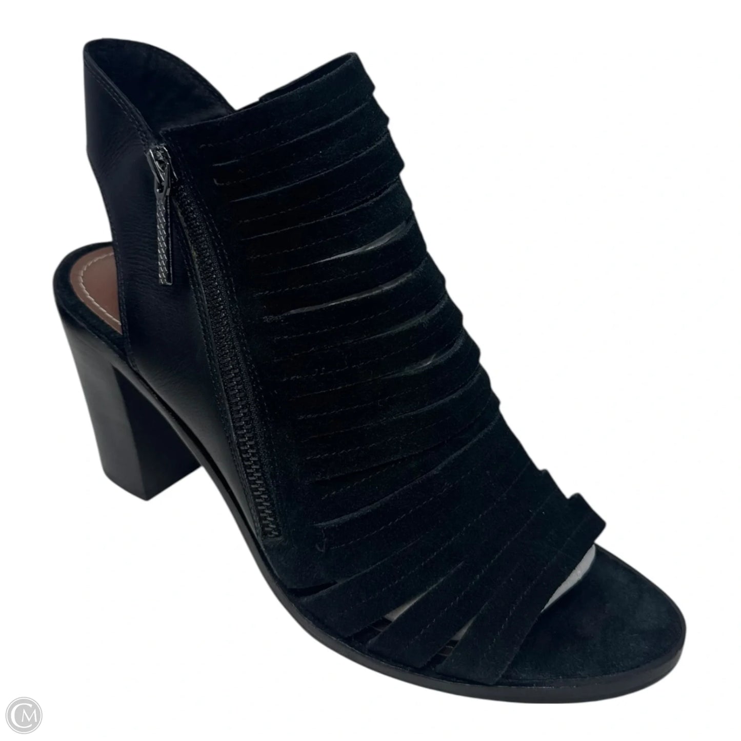 Kasia Open Toe Boots Ankle Heels By Donald Pliner In Black, Size: 8.5