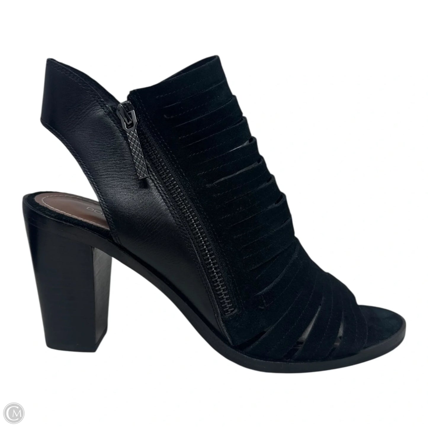 Kasia Open Toe Boots Ankle Heels By Donald Pliner In Black, Size: 8.5