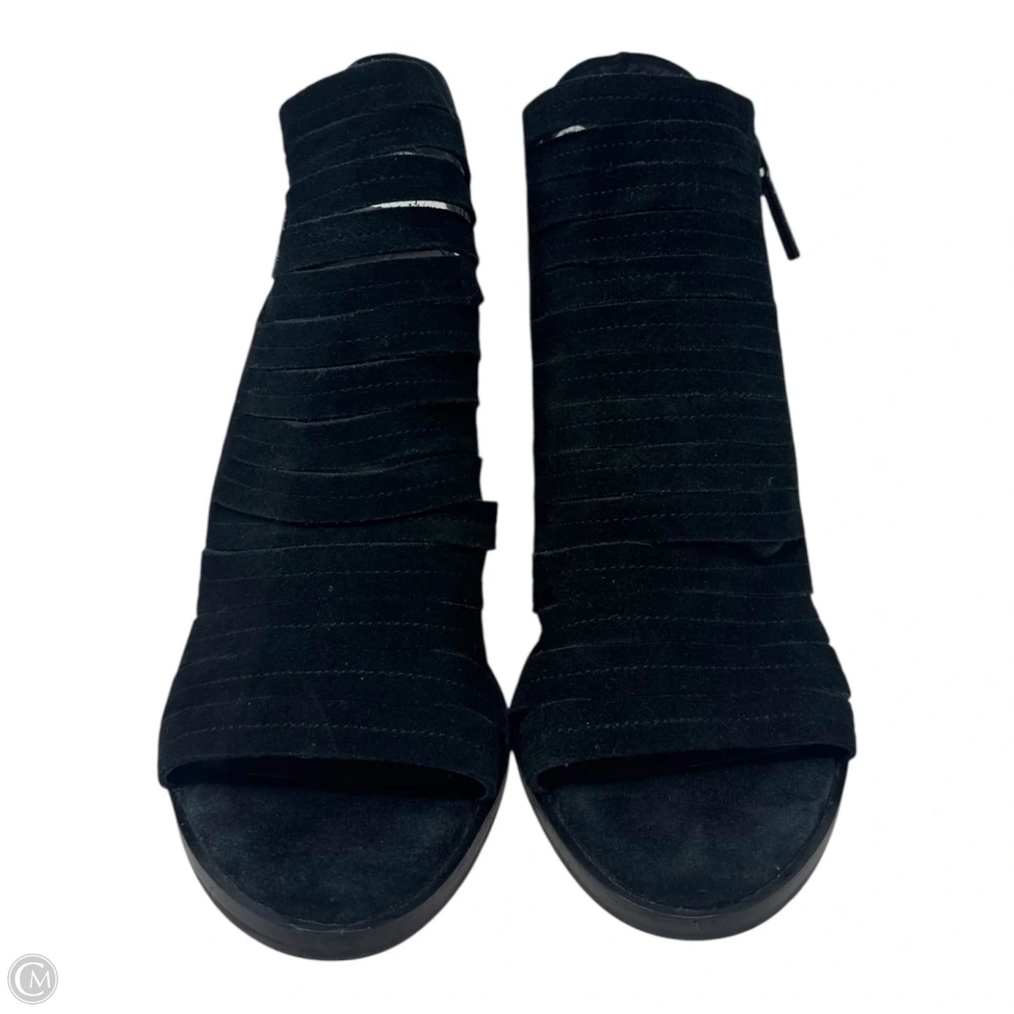 Kasia Open Toe Boots Ankle Heels By Donald Pliner In Black, Size: 8.5