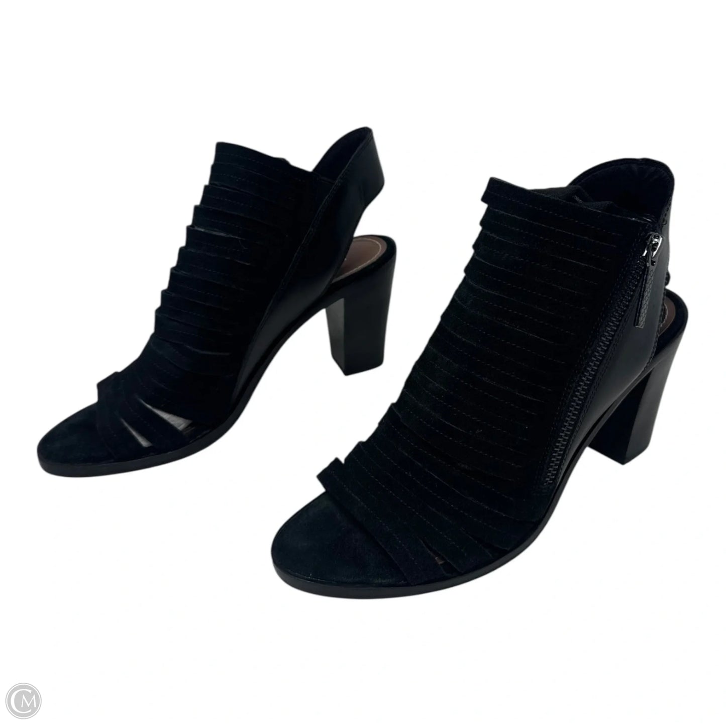 Kasia Open Toe Boots Ankle Heels By Donald Pliner In Black, Size: 8.5