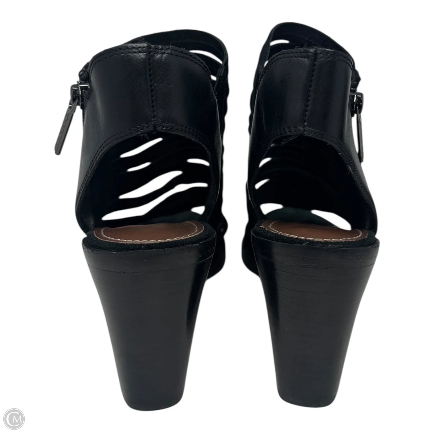 Kasia Open Toe Boots Ankle Heels By Donald Pliner In Black, Size: 8.5