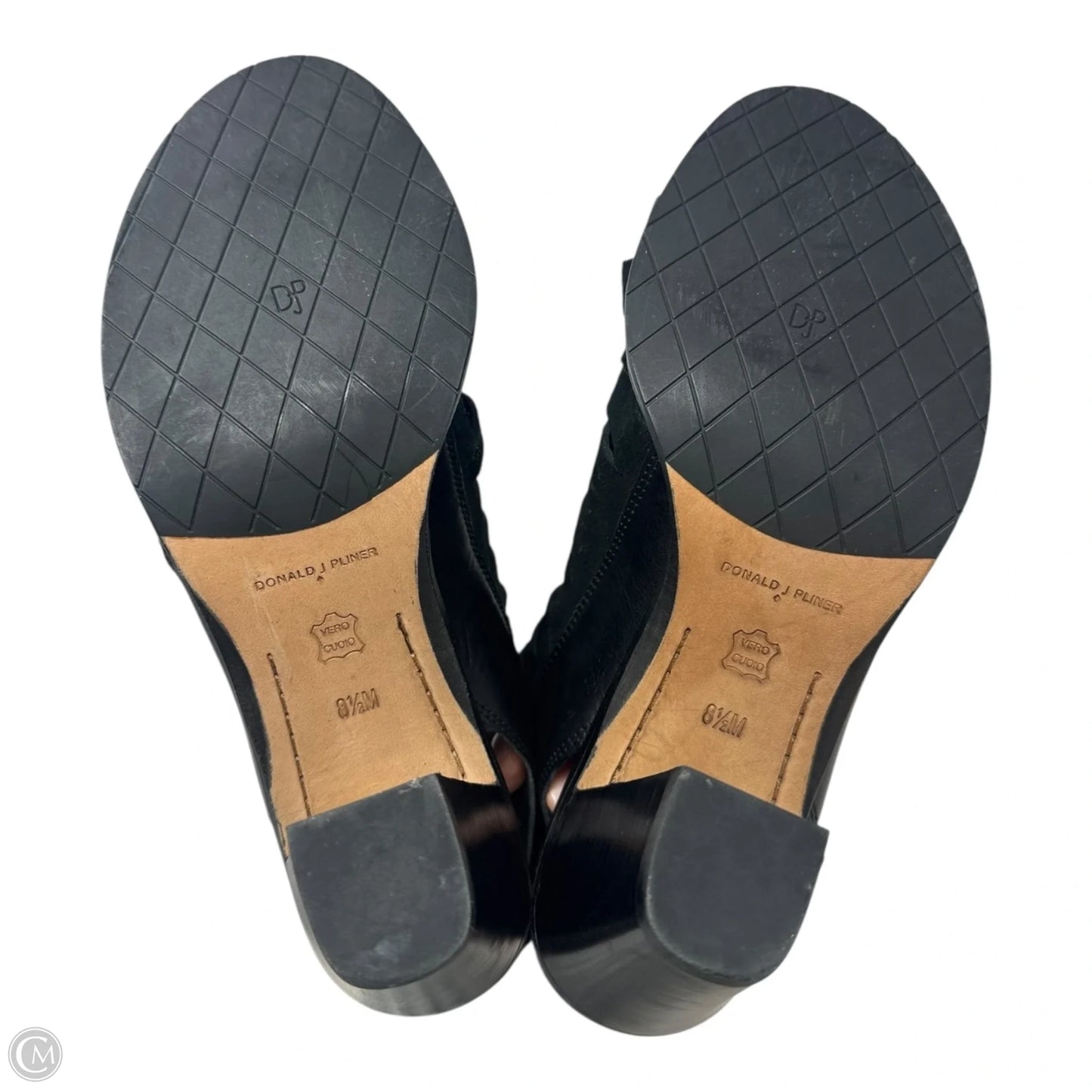 Kasia Open Toe Boots Ankle Heels By Donald Pliner In Black, Size: 8.5