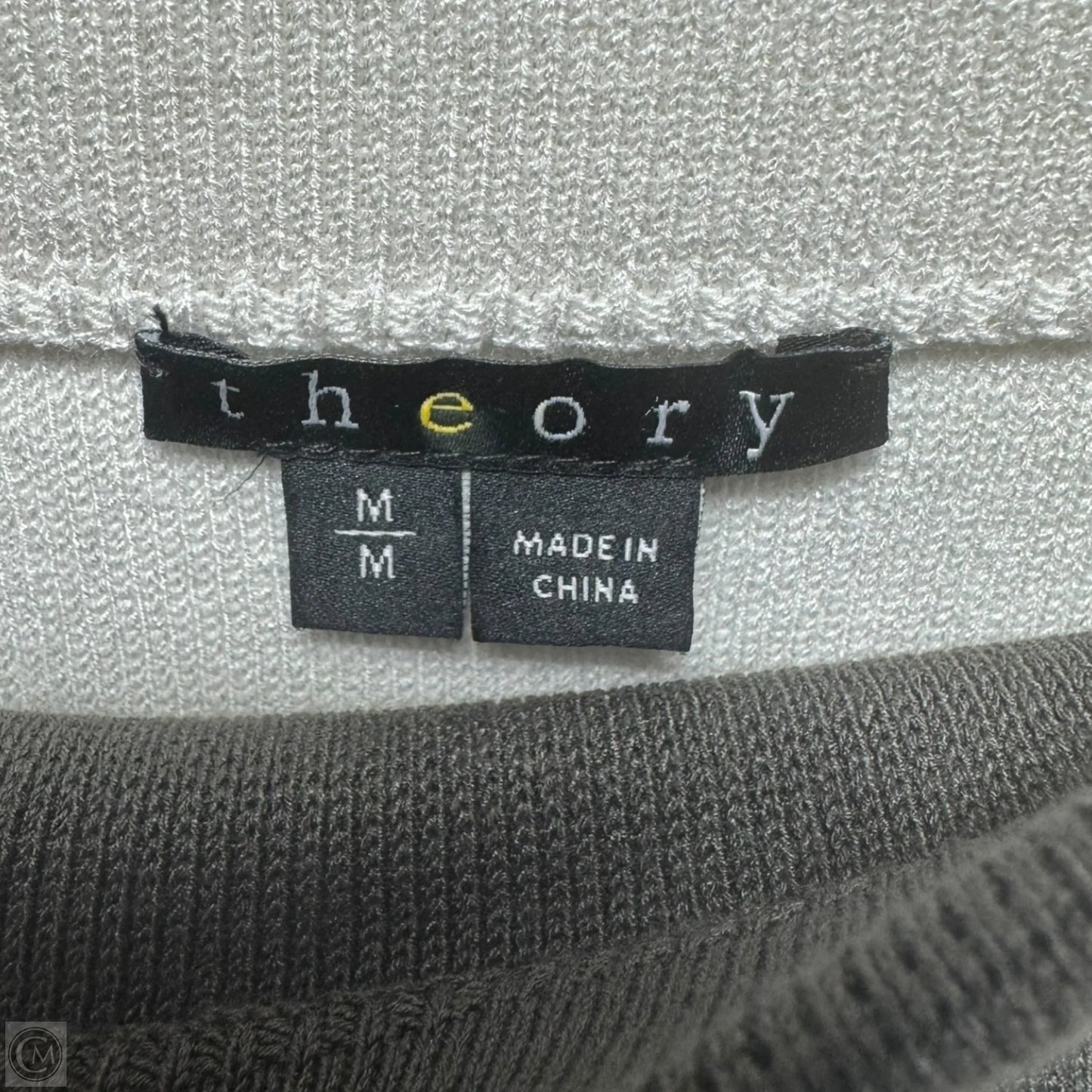 Colorblock Knit Skirt Mini & Short By Theory In Grey & White, Size: M