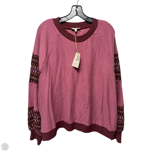 Top Long Sleeve By Easel In Maroon, Size: 2x