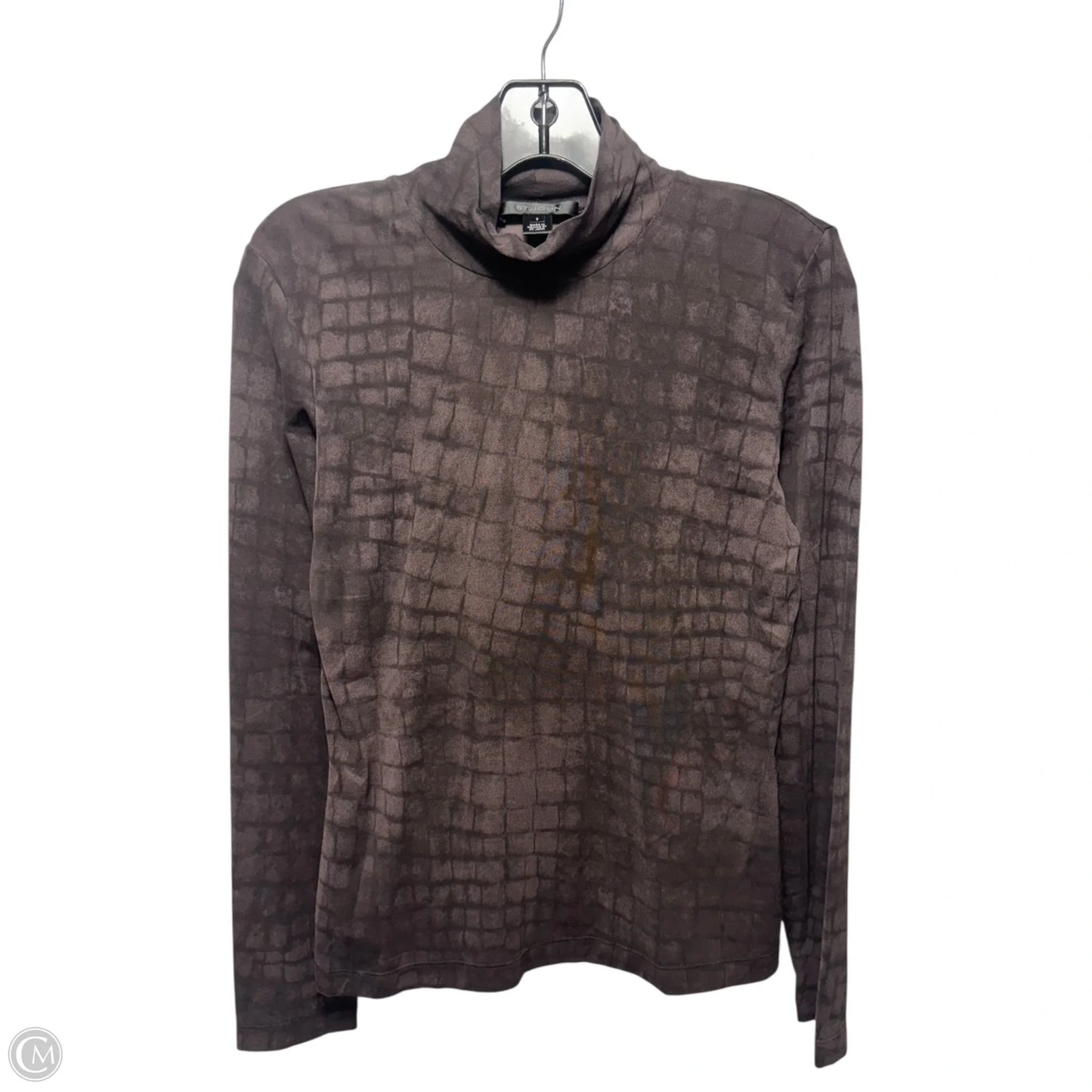 Nuda Fine Jersey Turtleneck Top By St. John In Animal Print, Size: S