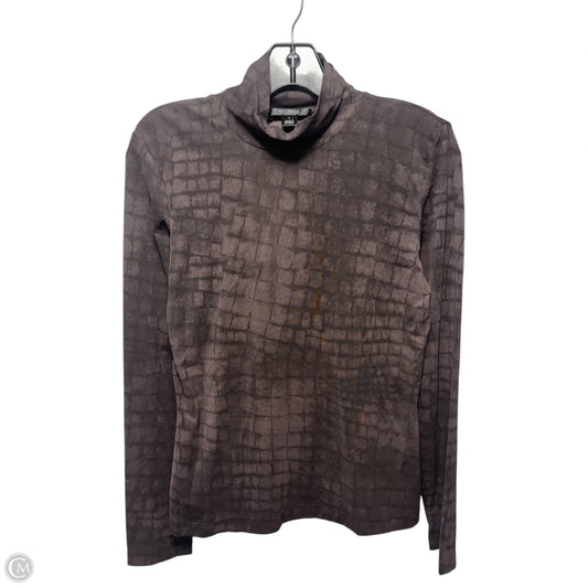 Nuda Fine Jersey Turtleneck Top By St. John In Animal Print, Size: S