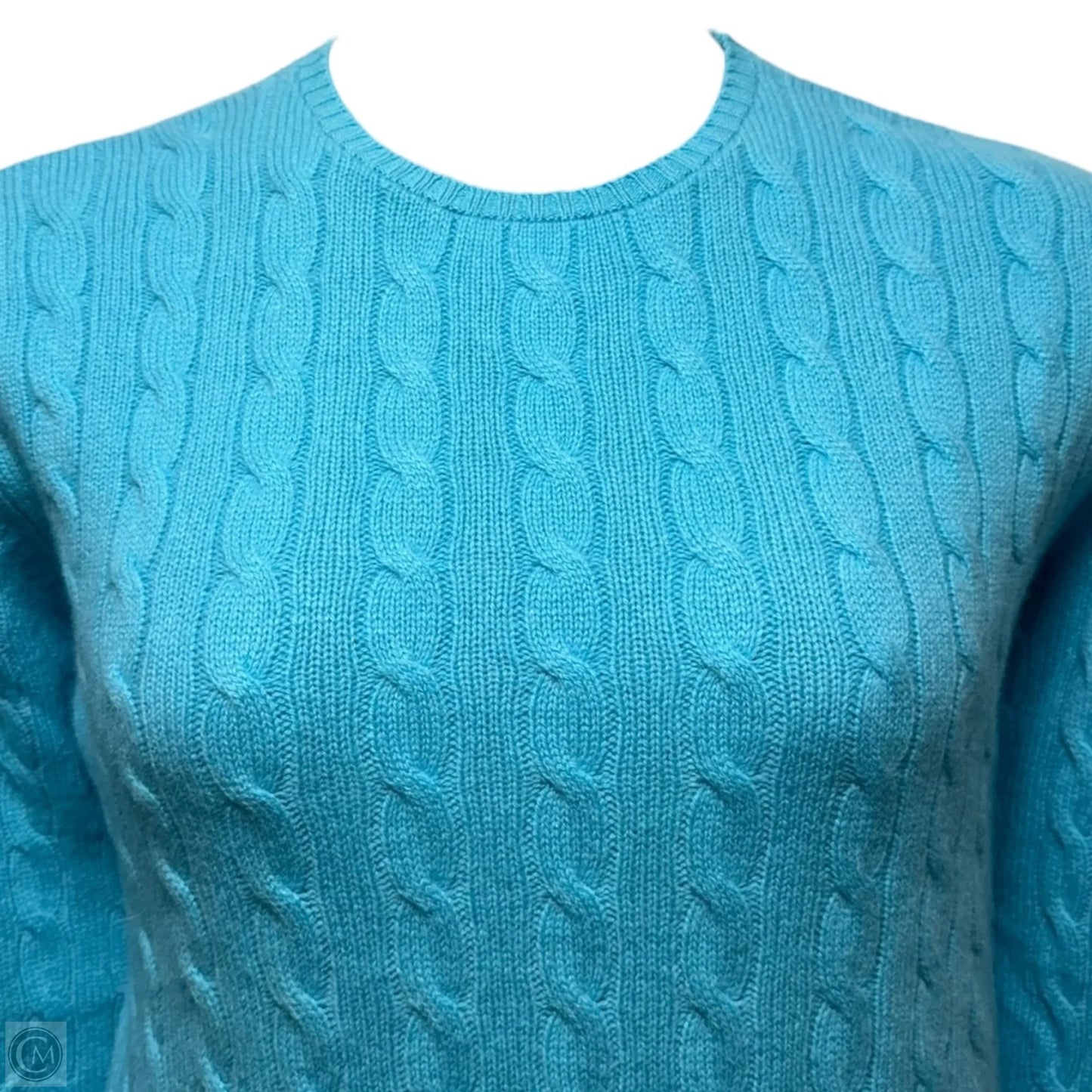 Cashmere Cable Crew Sweater By McCulley’s In Blue, Size: XL