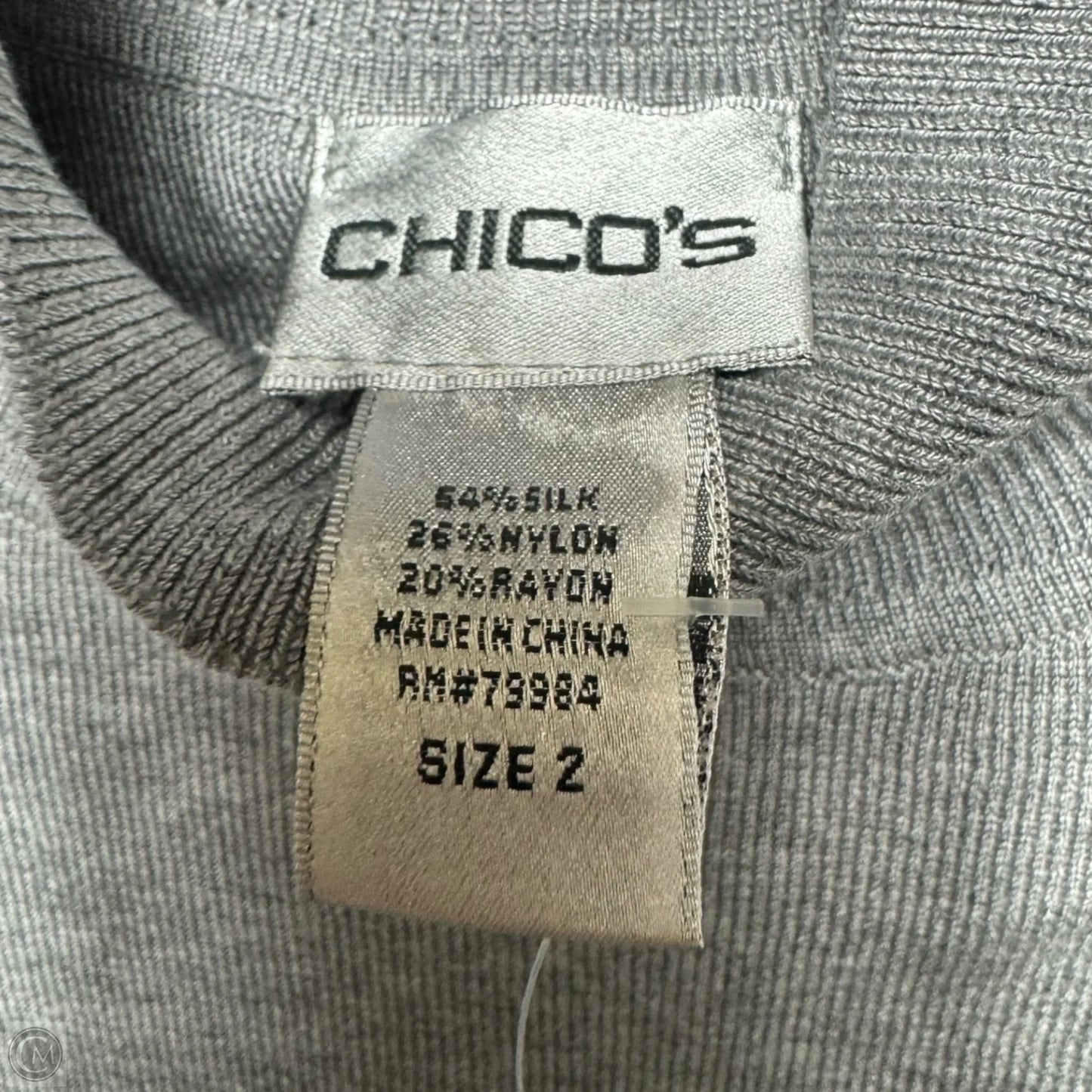 Silk Blend Top Sleeveless By Chicos In Grey, Size: L